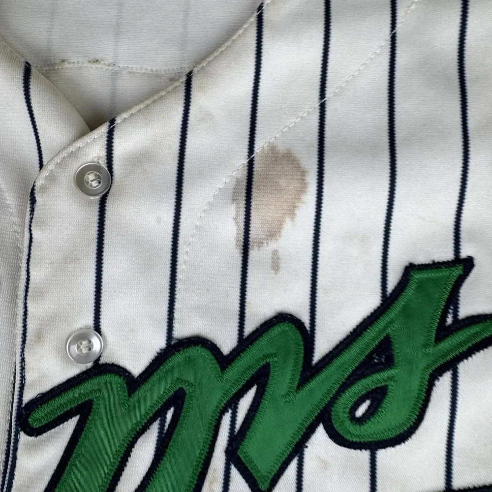 Vintage 1997 Eugene Emeralds Wilson‎ Baseball Jersey Game Worn Signed Striped 46